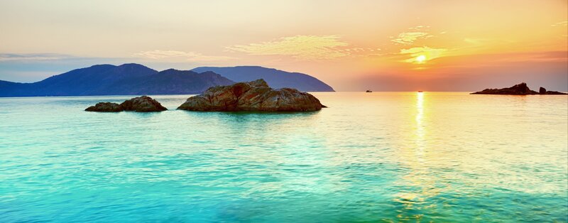 Rocky Islets in Turquoise Water