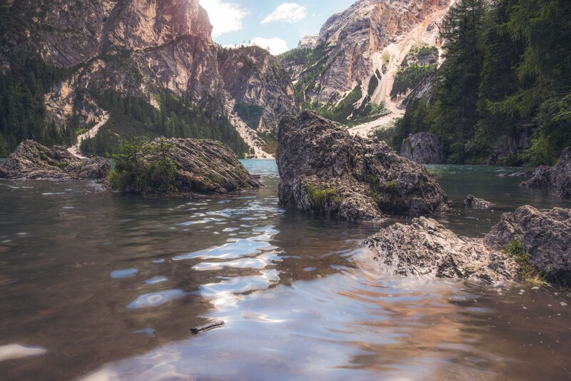 Rocky Lake in Mountains