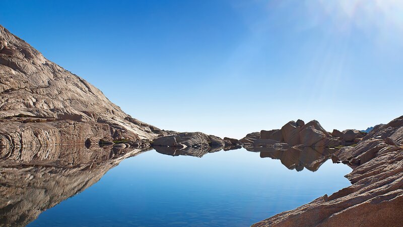 Rocky Lake Reflection — Blue