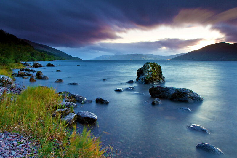 Rocky Lake Shore — Blue, Dramatic