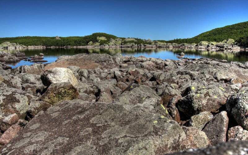Rocky Lake Shore — Blue