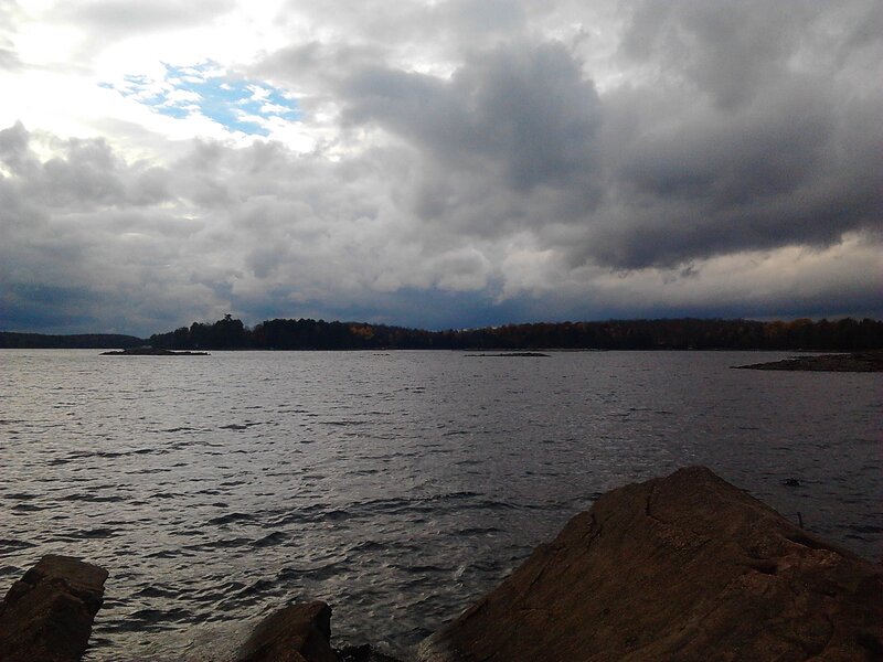 Rocky Lake Shore — Gray, Overcast