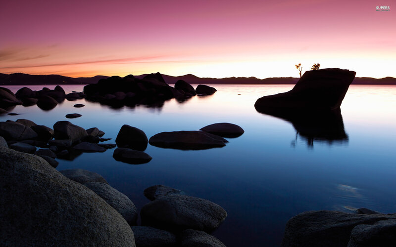 Rocky Lake Shore — Purple