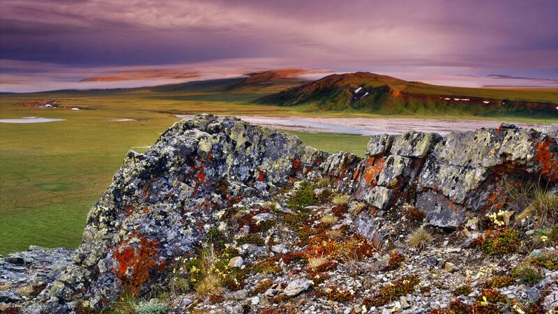 Rocky landscape at dusk