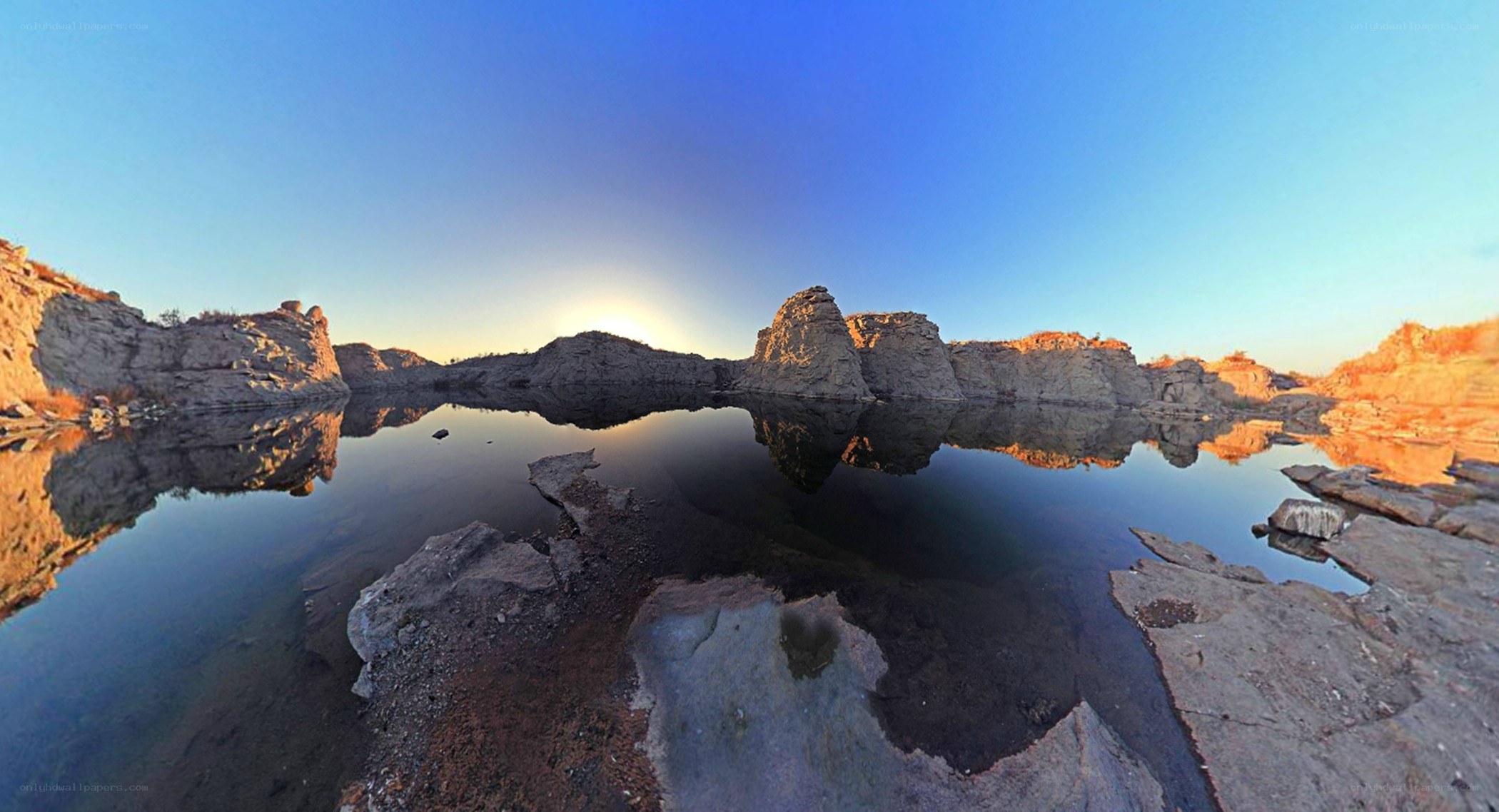 Rocky landscape at sunset