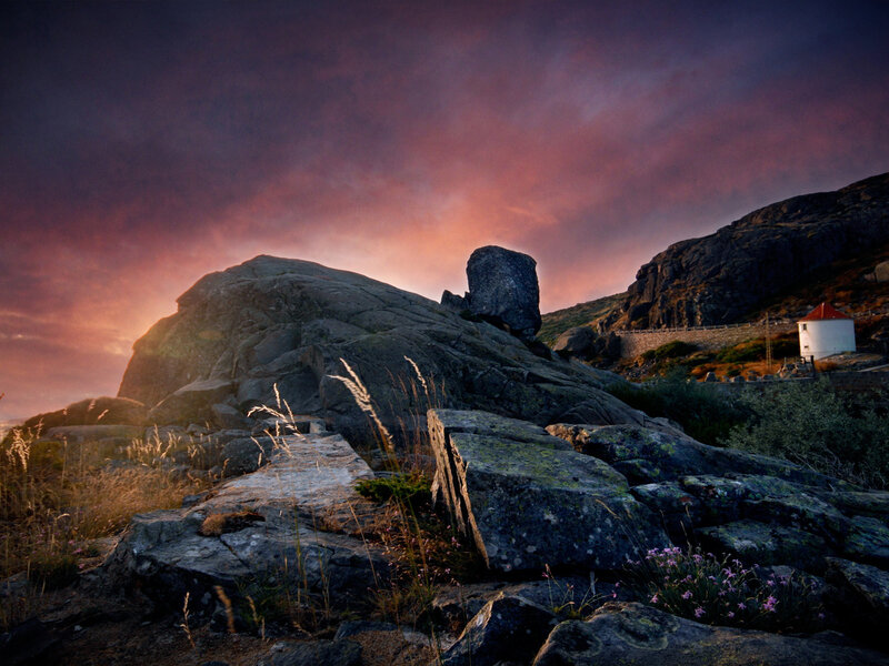 Rocky Landscape at Sunset — Purple, Dramatic