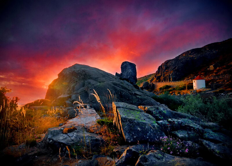 Rocky Landscape at Sunset — Red, Dramatic