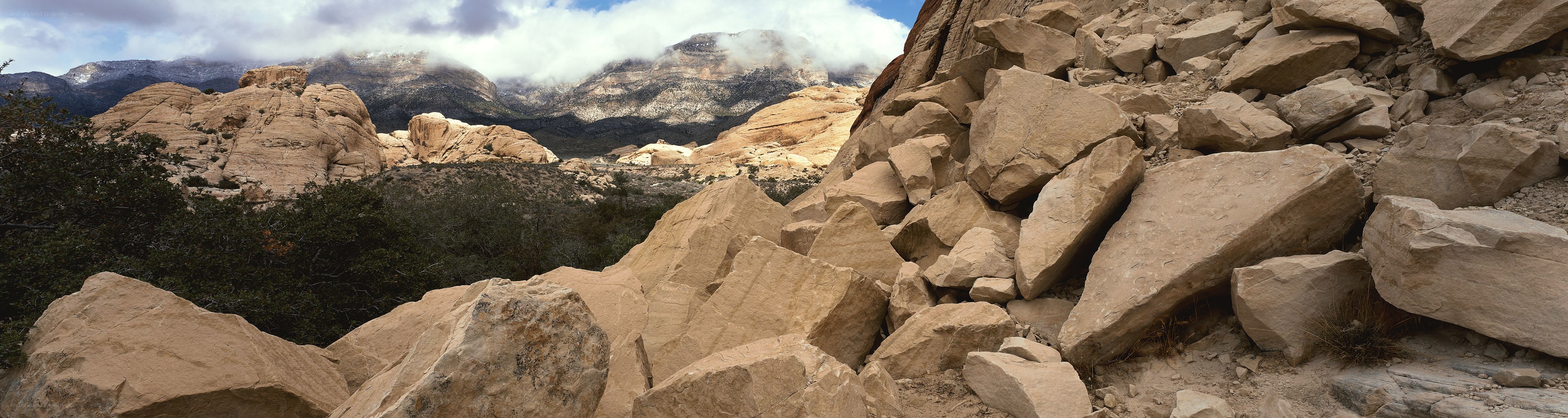 Rocky landscape with mountains