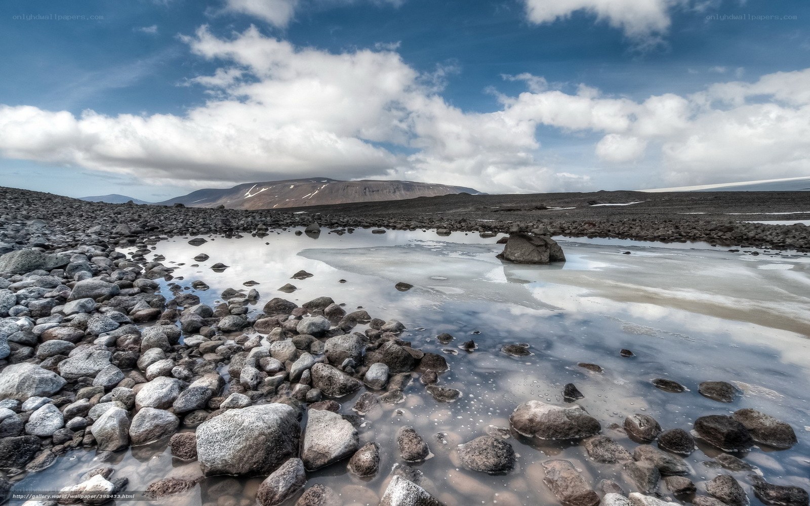 Rocky landscape with reflective water