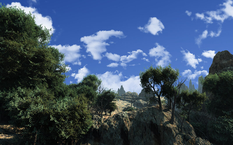 Rocky Landscape with Trees