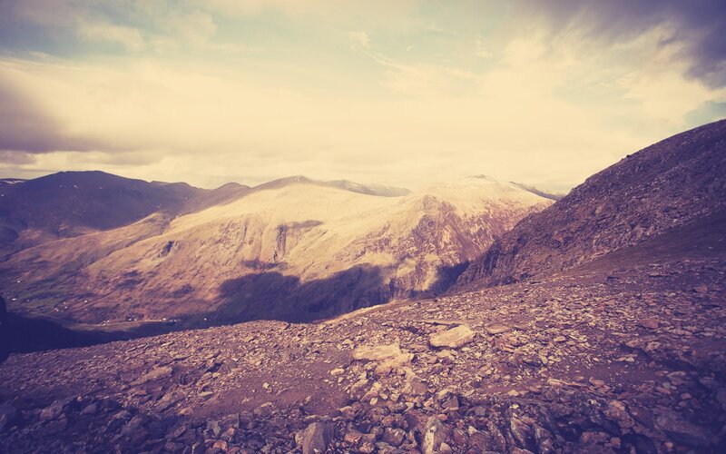 Rocky Mountain Landscape — Brown, Dramatic, Photograph
