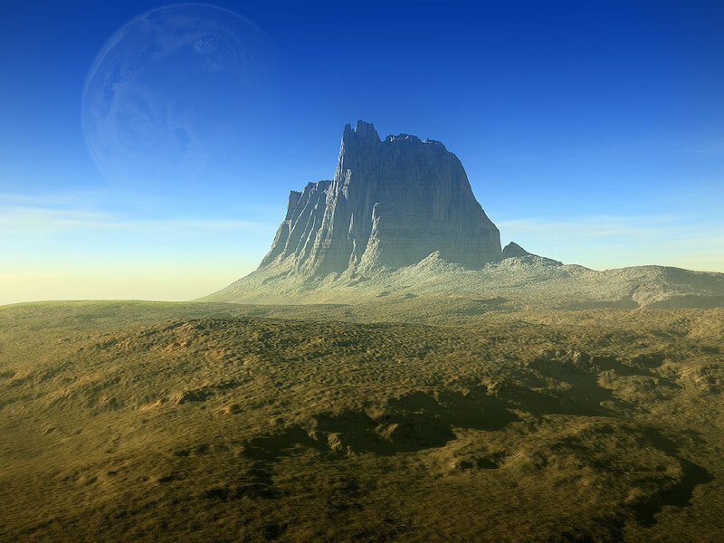 Rocky Mountain on Alien Planet