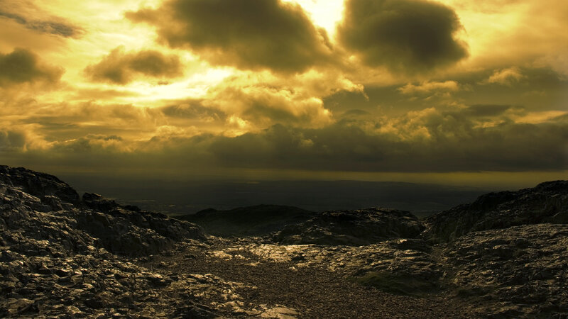 Rocky Mountain Path — Yellow, Dramatic