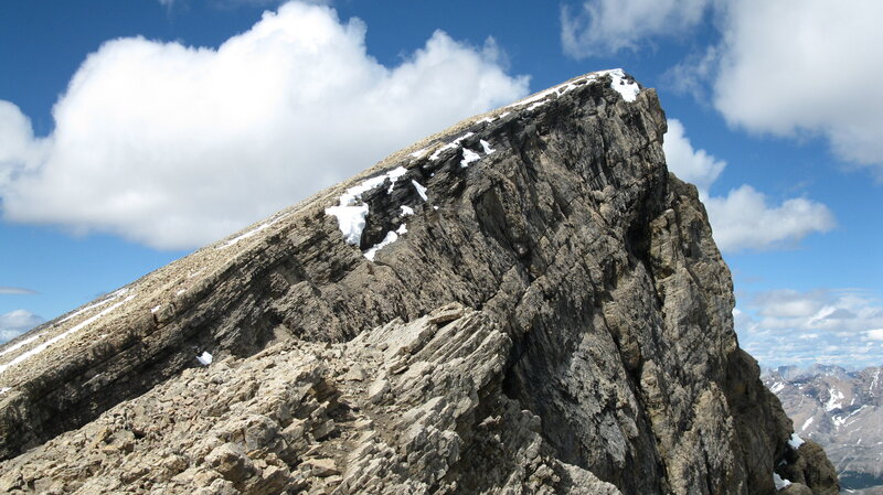 Rocky Mountain Peak — Blue, Dramatic, Afternoon, Photograph, Snow