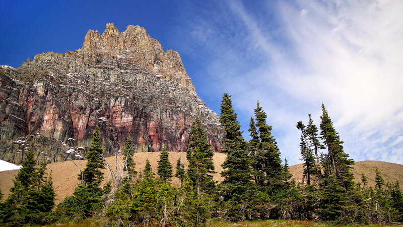 Rocky Mountain Peak — Blue, Dramatic, Afternoon, Photograph, Trees