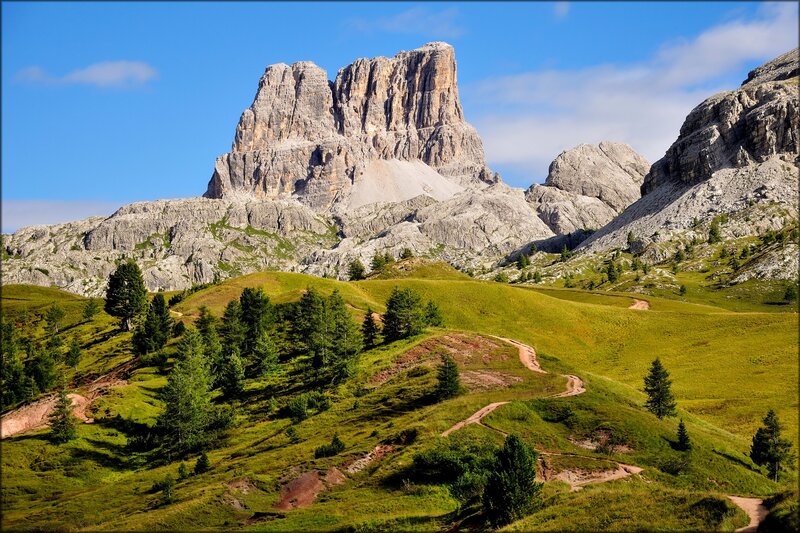 Rocky Mountain Peak — Blue, Serene, Afternoon, Photograph, Green Hills