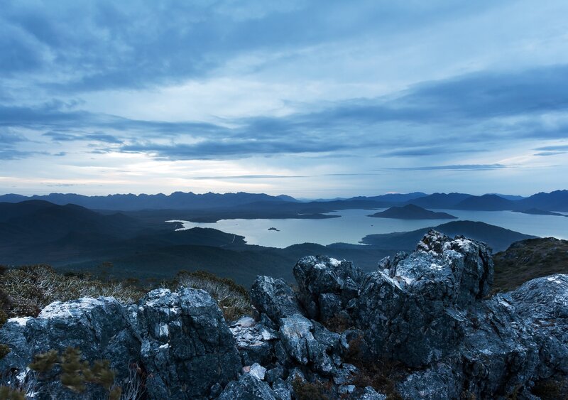 Rocky Mountain Peak — Blue, Serene, Dusk