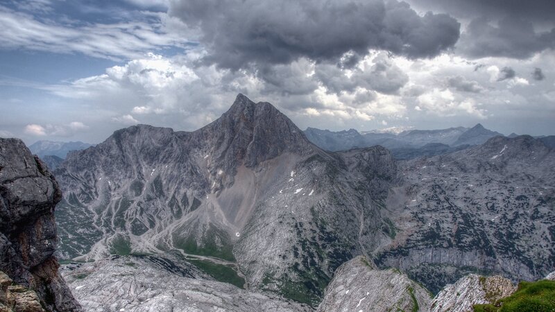 Rocky Mountain Peak — Gray, Dramatic, Afternoon, Photograph, Mountains