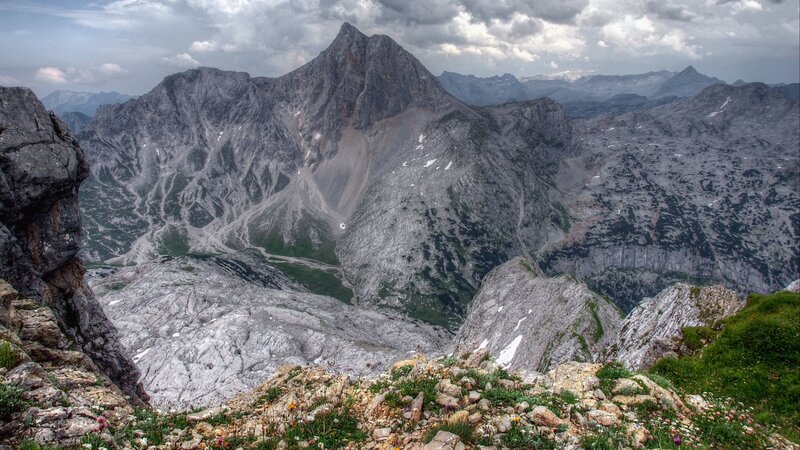 Rocky Mountain Peak — Gray, Dramatic, Afternoon, Photograph, Valley