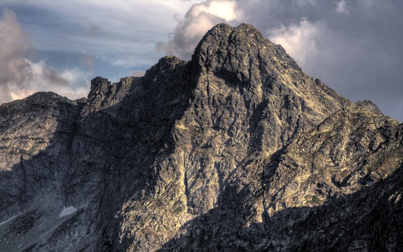 Rocky Mountain Peak — Gray, Dramatic, Afternoon
