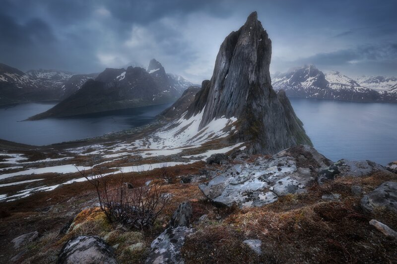Rocky Mountain Peak — Gray, Dramatic, Winter