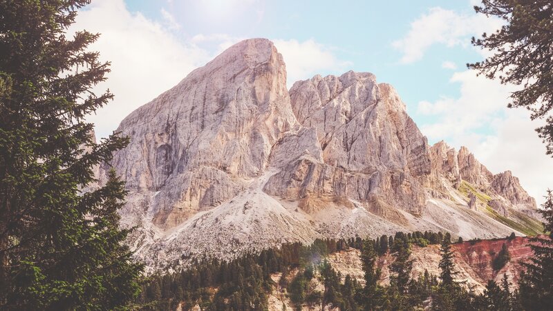 Rocky Mountain Peak — Gray, Serene, Afternoon, Photograph, Trees, Sky, Rocks