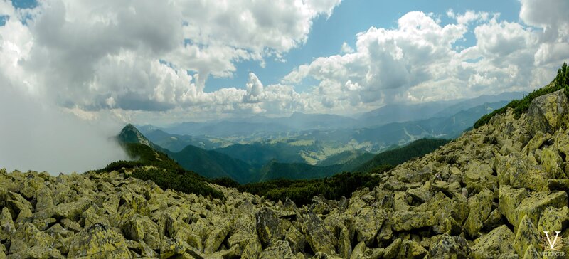 Rocky Mountain Peak — Green, Dramatic, Afternoon, Photograph, Mountains