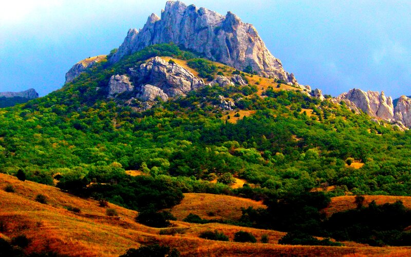 Rocky Mountain Peak — Green, Dramatic, Afternoon, Photograph, Trees