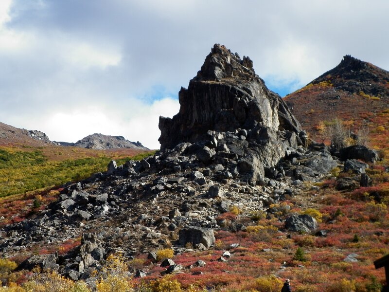 Rocky mountain peak in autumn