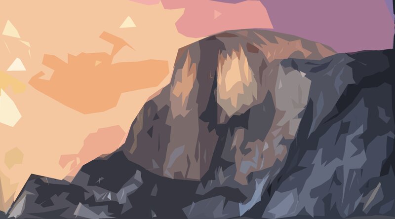 Rocky Mountain Peak — Orange, Dramatic, Sunset, Digital Art