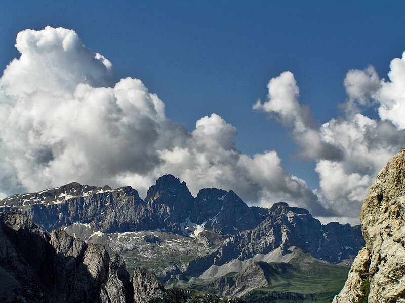 Rocky Mountain Peaks — Blue, Dramatic, Afternoon, Photograph, Clouds, Mountains