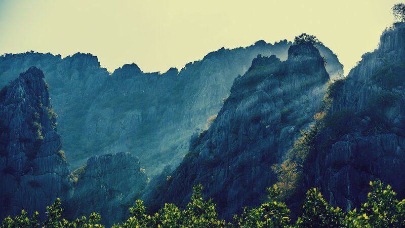 Rocky Mountain Peaks — Blue, Dramatic, Morning