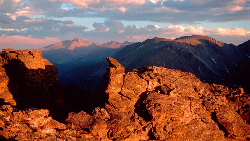 Rocky Mountain Peaks — Orange, Dramatic