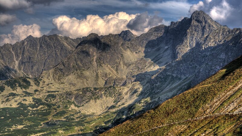 Rocky Mountain Range — Gray, Dramatic, Afternoon, Photograph