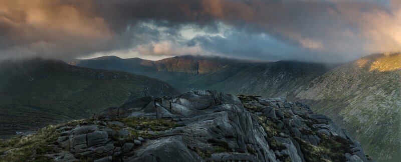 Rocky Mountain Ridge — Gray, Dramatic, Sunset