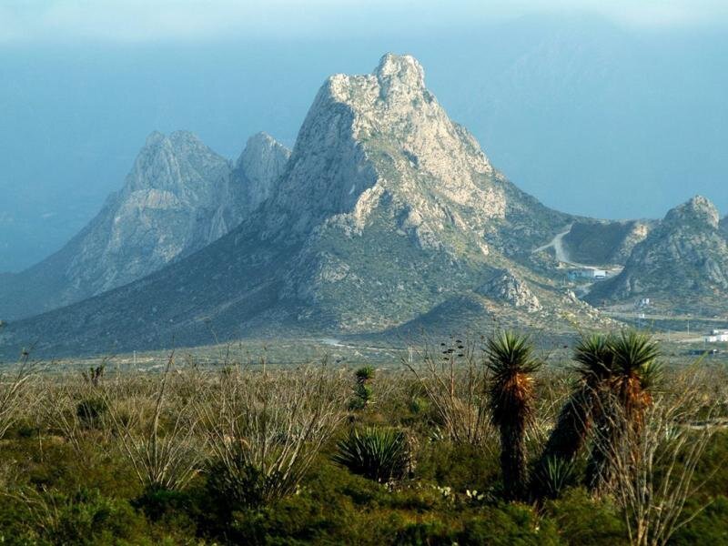 rocky mountains in desert landscape