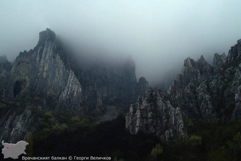 Rocky Mountains in Fog