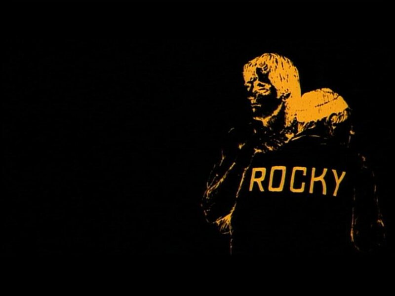 Rocky movie character silhouette