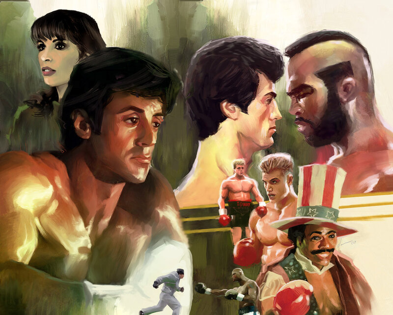 Rocky movie collage art