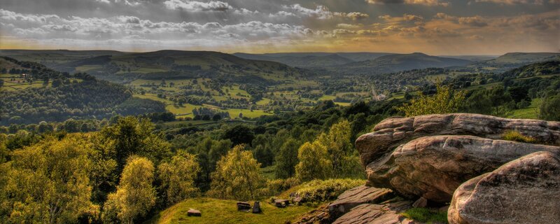 Rocky Outcrop in Valley — Green
