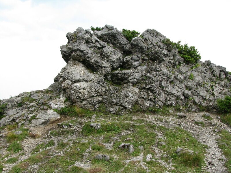rocky outcrop on a mountain