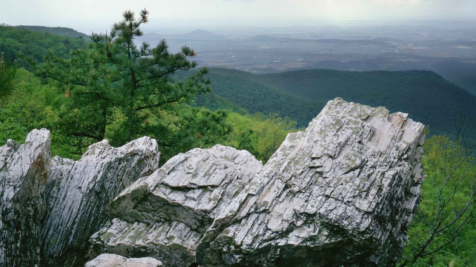 Rocky outcrop overlooking valley