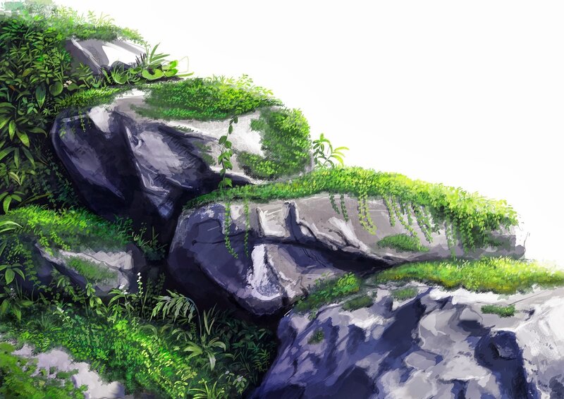 Rocky Outcrop with Moss
