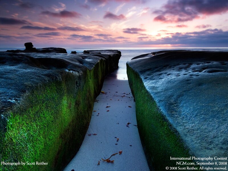 Rocky path at sunset