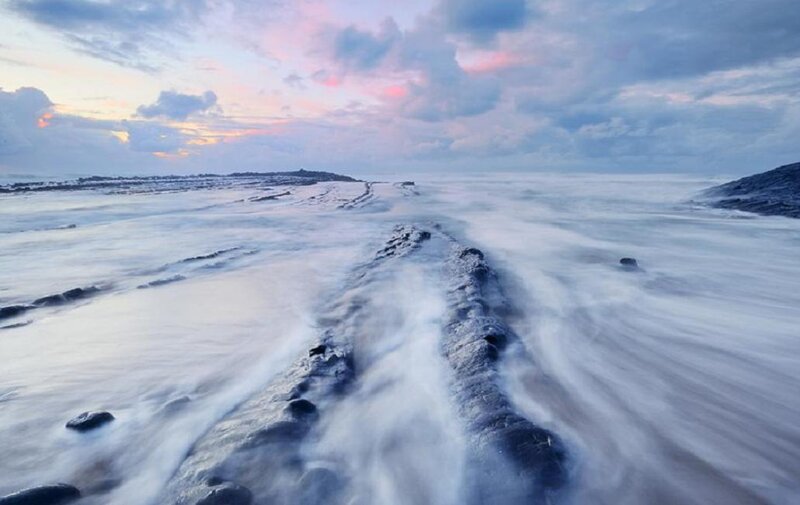 Rocky Path in Ocean