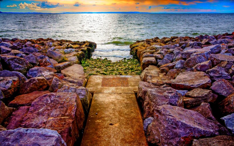 Rocky Path to Ocean