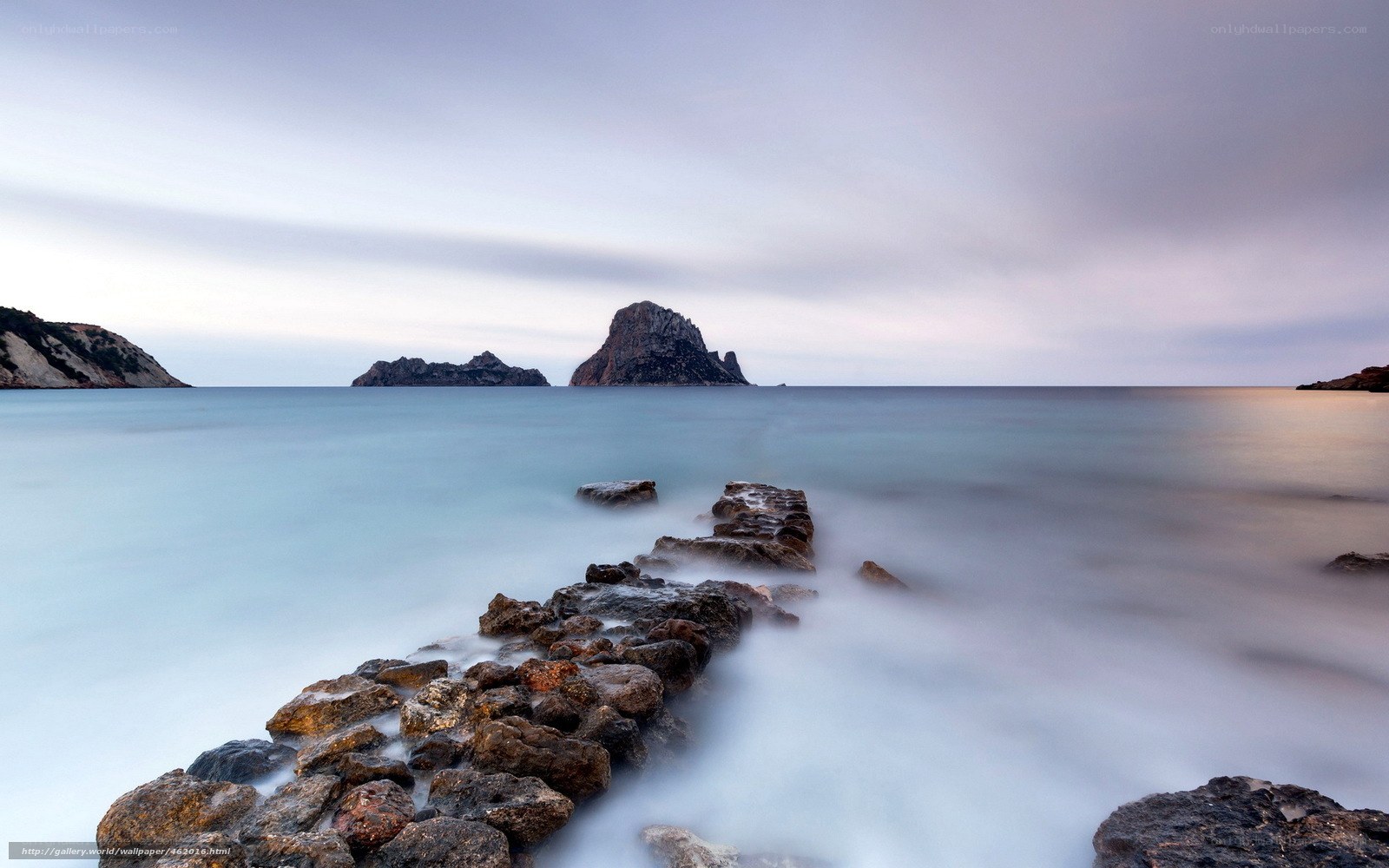 Rocky pier at dawn