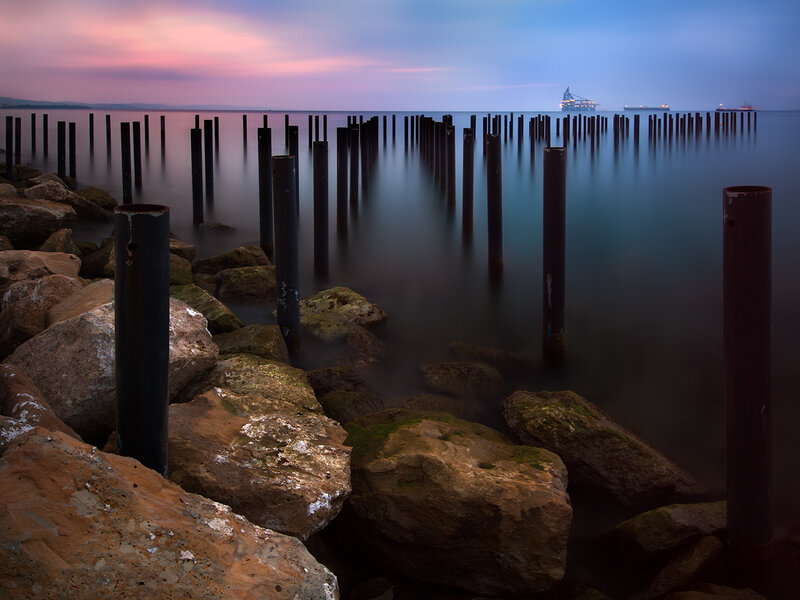 Rocky Pier at Dusk