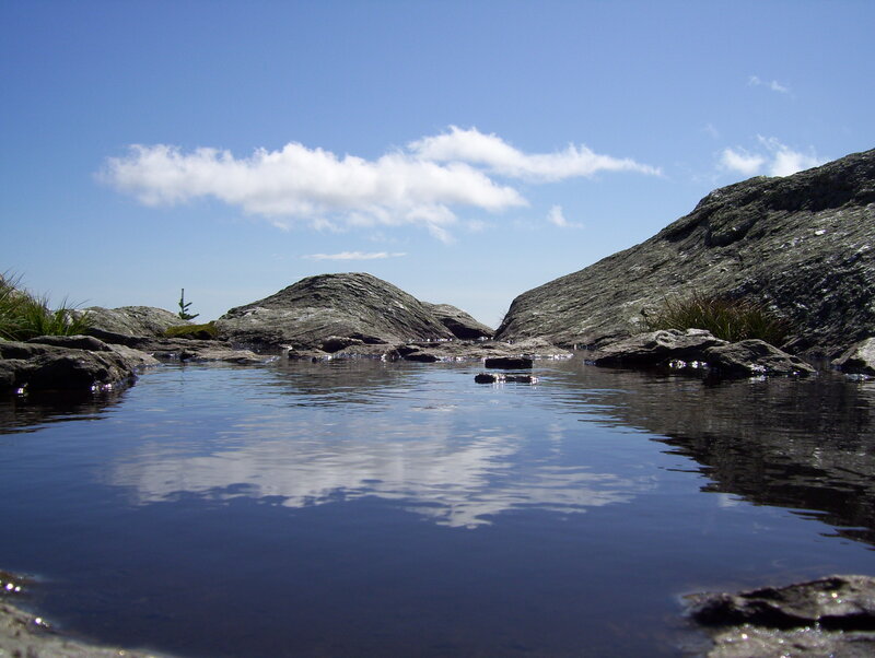 Rocky Pond under Sky