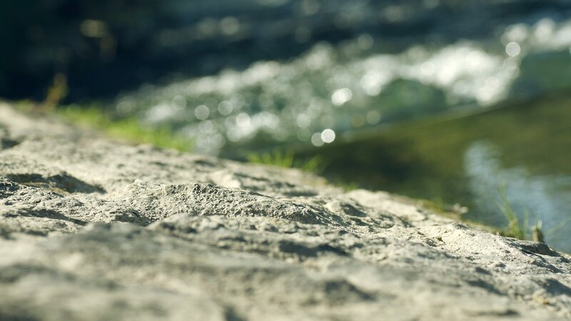 Rocky Riverbank — Gray